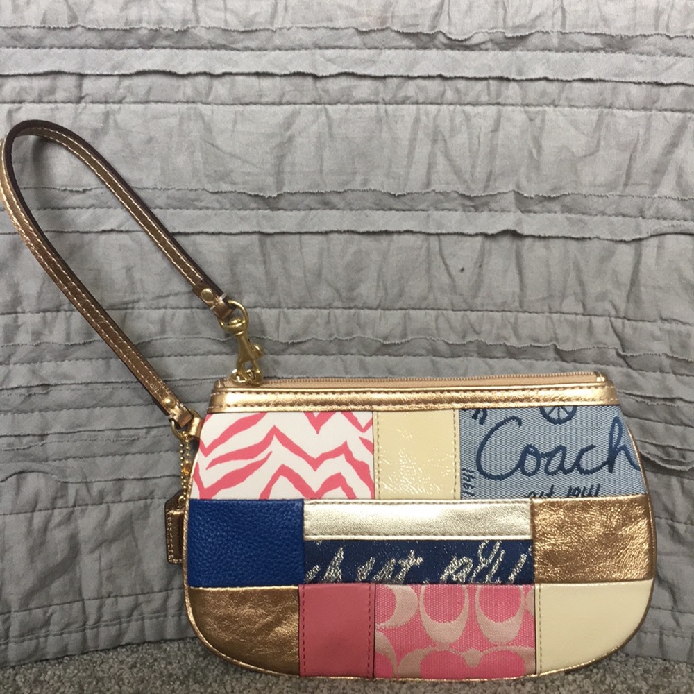Medium-Sized Patchwork Coach Wristlet - image 2